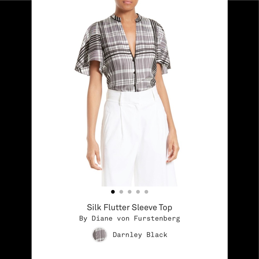 Dvf silk flutter sleeve top